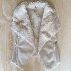 REBA WATERFALL NEVK FAUX SUEDE VEST